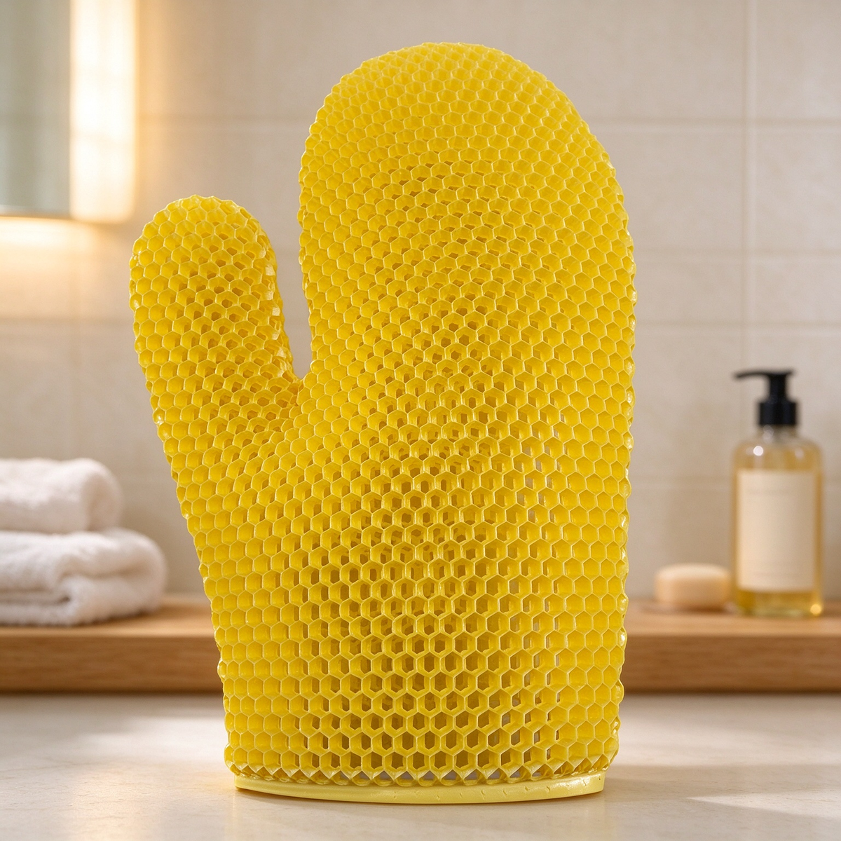 🚿Honeycomb mesh shower scrub gloves