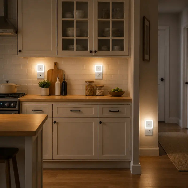 Creative Gift Intelligent LED Plug-in Energy-Saving Light-Controlling Night Light（4Pcs）
