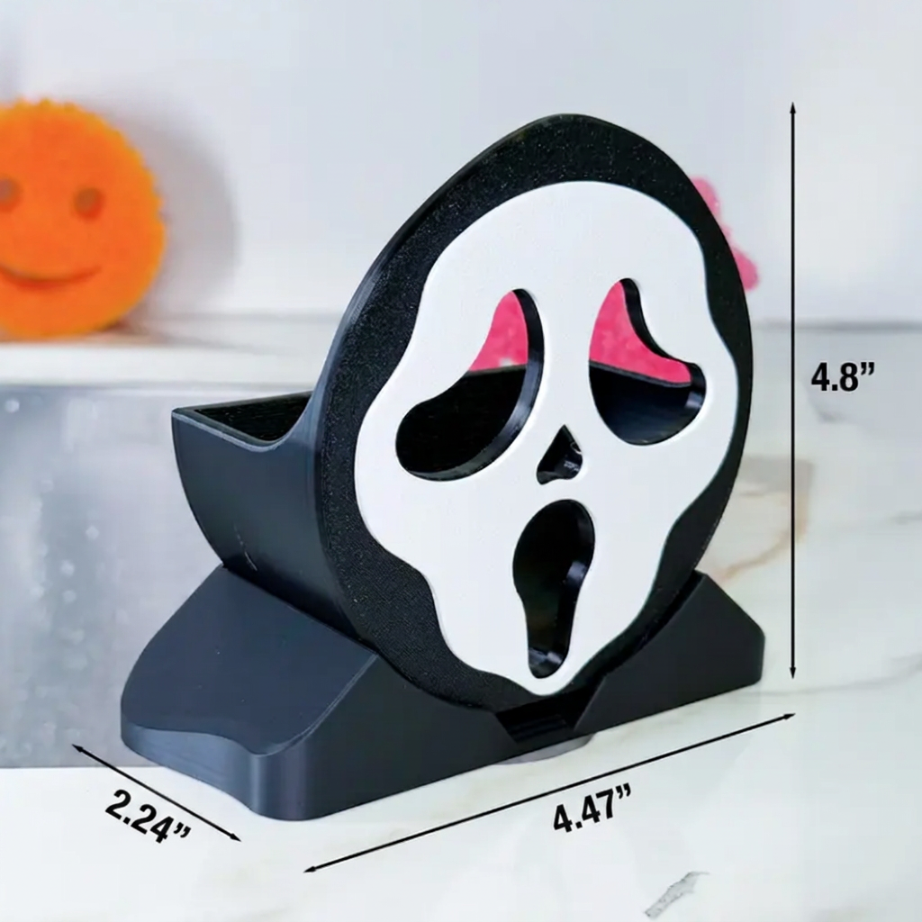💧👻Screaming Ghost-Shaped Foam Stand (with Drainage Holes)