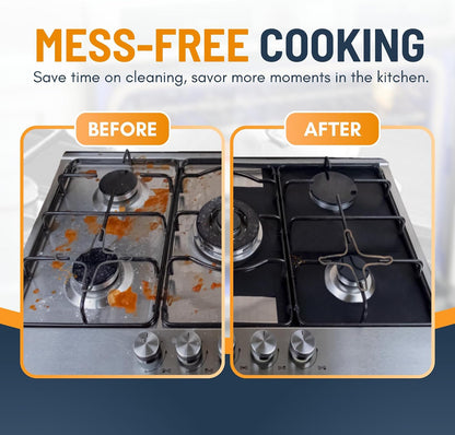4-Pack Reusable Gas Stove Burner Liners | Non-Stick & Heat-Resistant Protectors 🍳✨