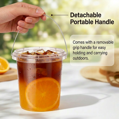 🥤Lidded straw drink container, leak-proof PP material