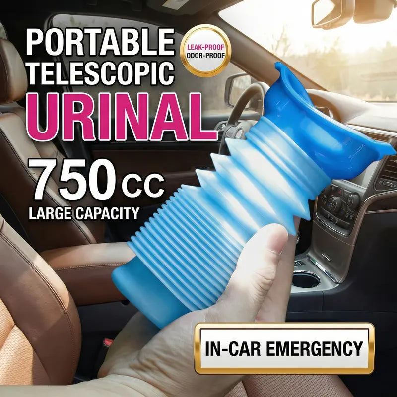 🚗💧Retractable Emergency Urinal Bottle - Flexible Plastic Unisex Camping Toilet