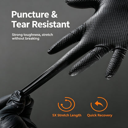 High Quality Thickened Wear Resistant Patterned Nitrile Gloves