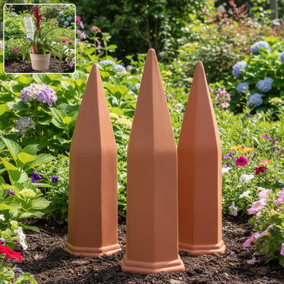 🌿💧 Modern Innovations Ceramic Terracotta Self Watering Spikes, 3PC/6PC