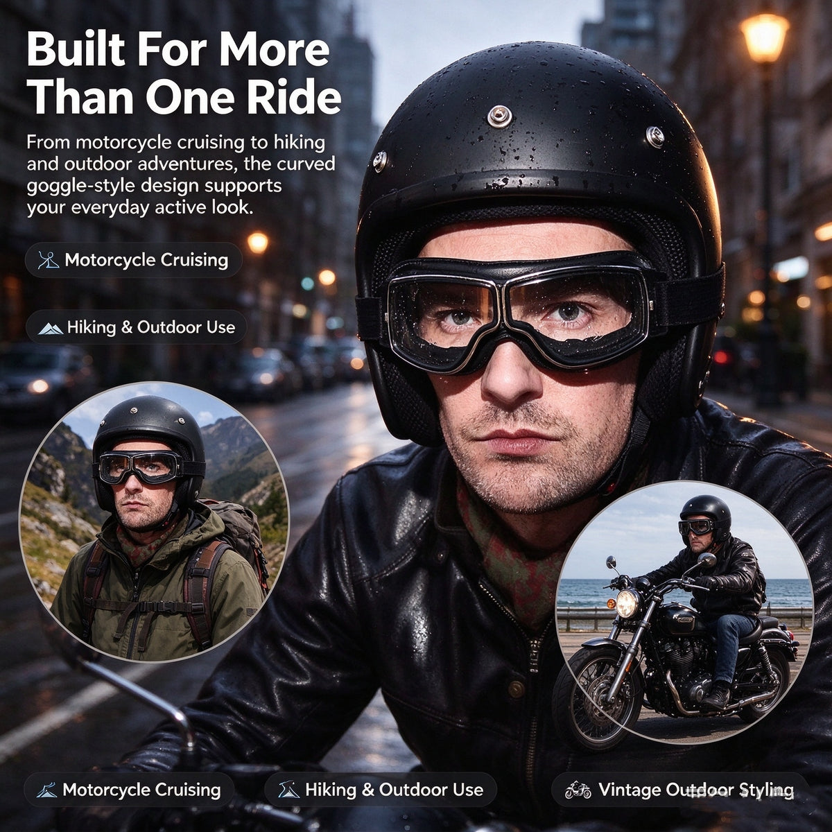 Vintage Windproof Motorcycle Riding Goggles