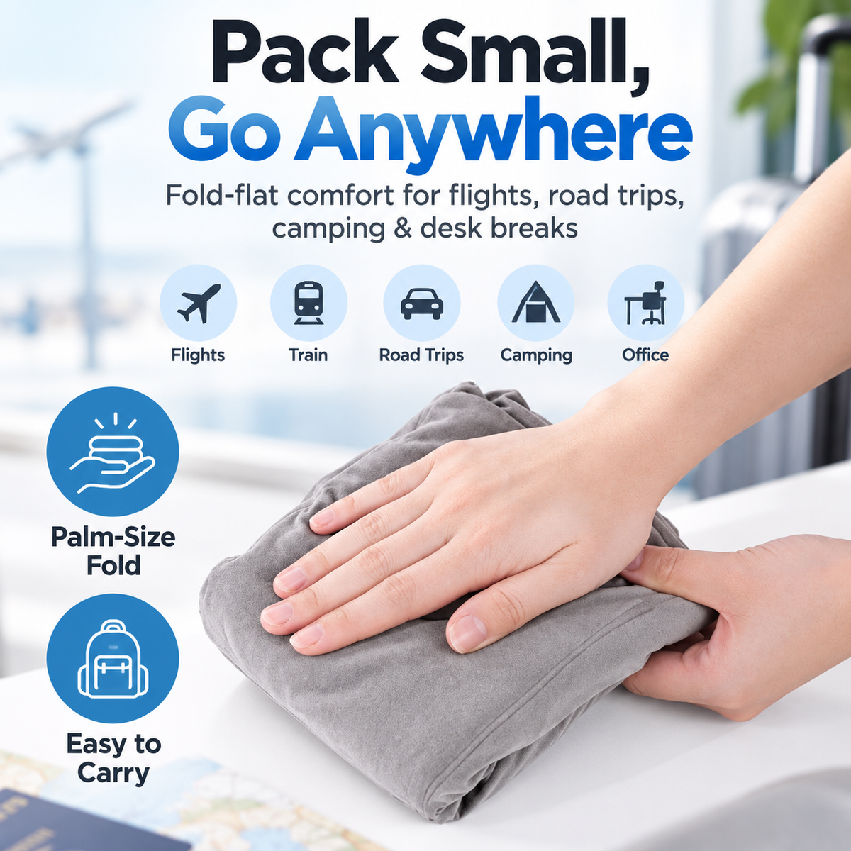 ✨New Inflatable Travel Neck Pillow—Suitable for planes, cars, buses, trains, and office naps