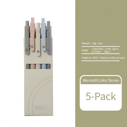 ✍️Fine-point black ink push-type gel pen