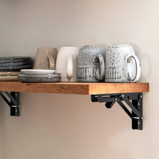 🛠️🪄 2 Pack Heavy Duty Shelf Brackets Collapsible Shelf Brackets