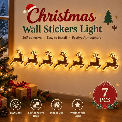 🎄 Lighted Christmas Wall Decor – Cordless Peel-and-Stick Holiday Display