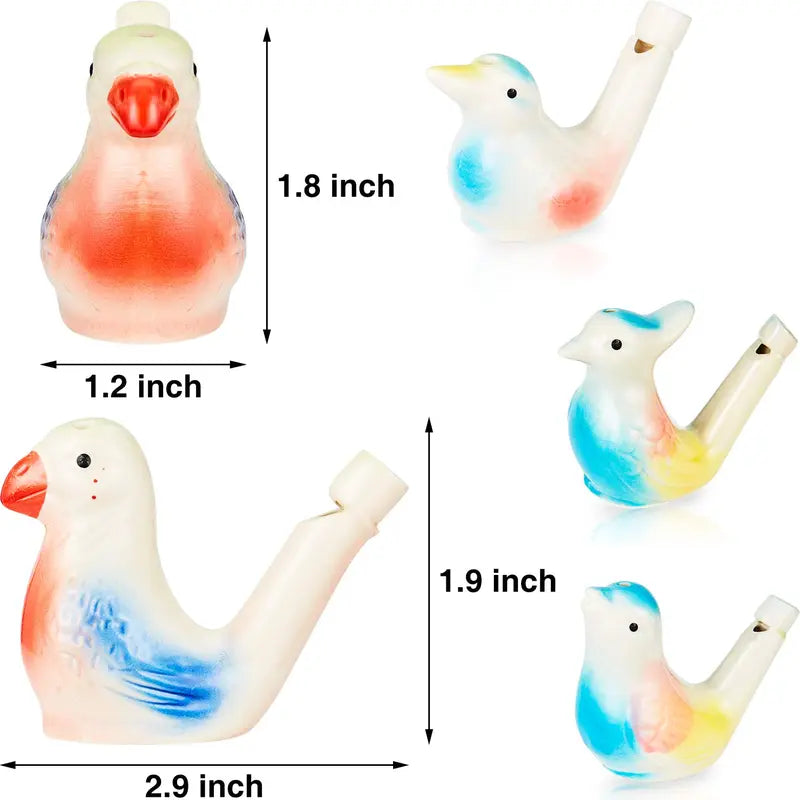 🐦 Ceramic Water Bird Whistles, Colorful Porcelain Toys