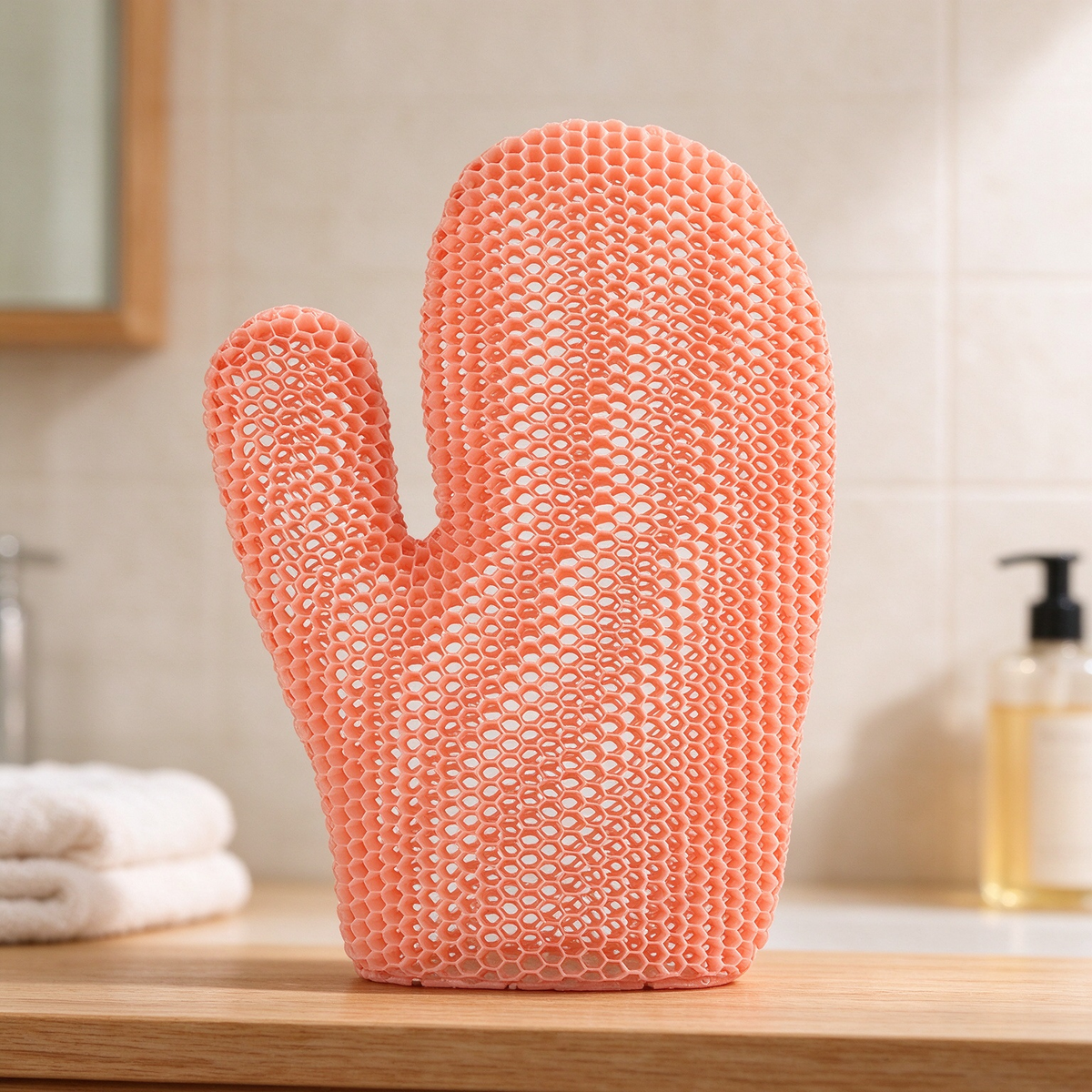 🚿Honeycomb mesh shower scrub gloves