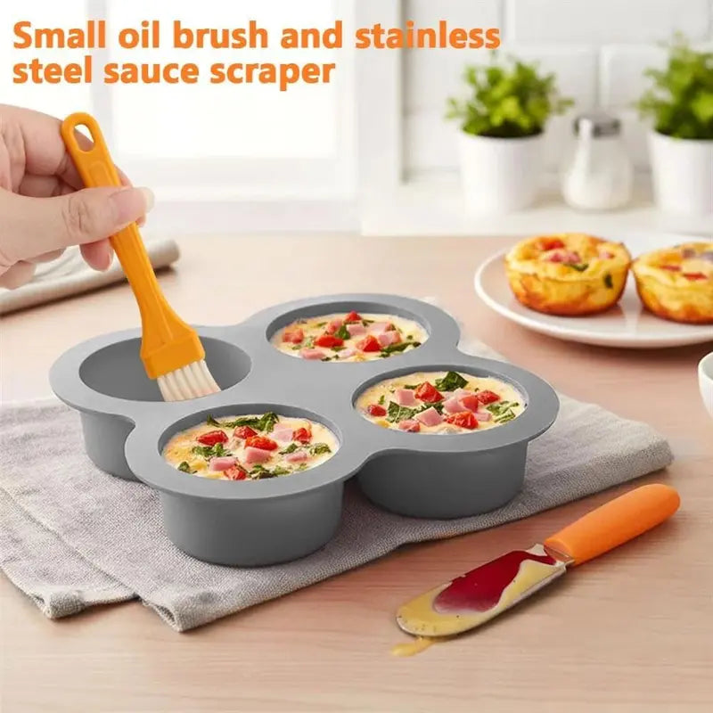 4-Cup Silicone Air Fryer Egg Mold & Oven Baking Pan