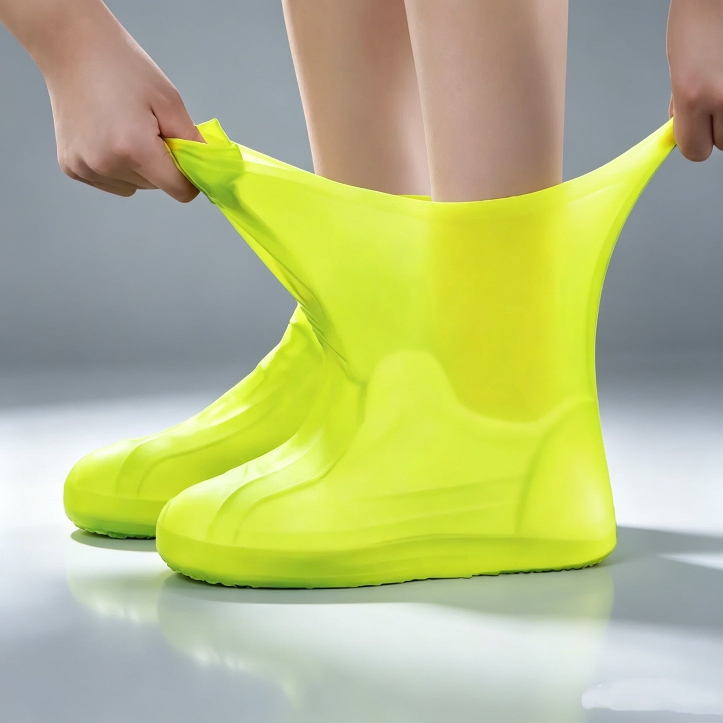 Silicone Rainproof Shoe Covers, Waterproof And Wear-Resistant（A Pair）