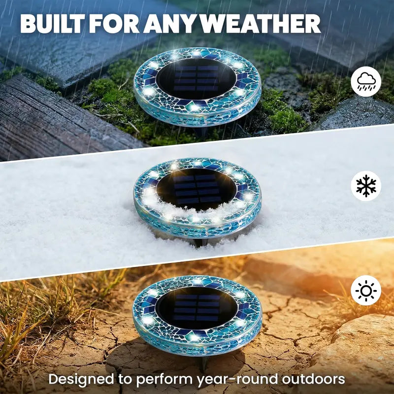 🔥Hot Sale 49% off🌟💎 Solar Outdoor Mosaic Disk Pathway LED Lights