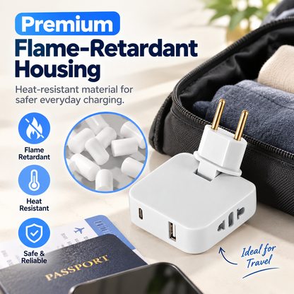 🔌3-in-1 foldable concealed socket - with USB port