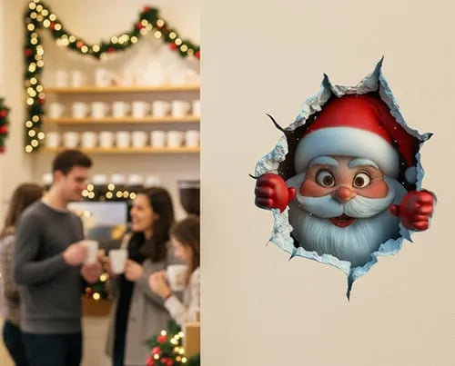🎅 Santa Claus Wall Sticker | Peel & Stick Christmas Decor 🎄✨