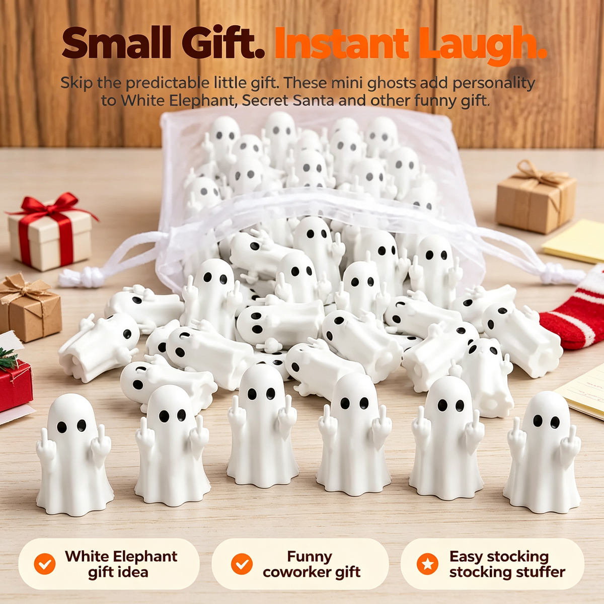 Mini Ghost Middle Finger Gag Gift(10Pcs)