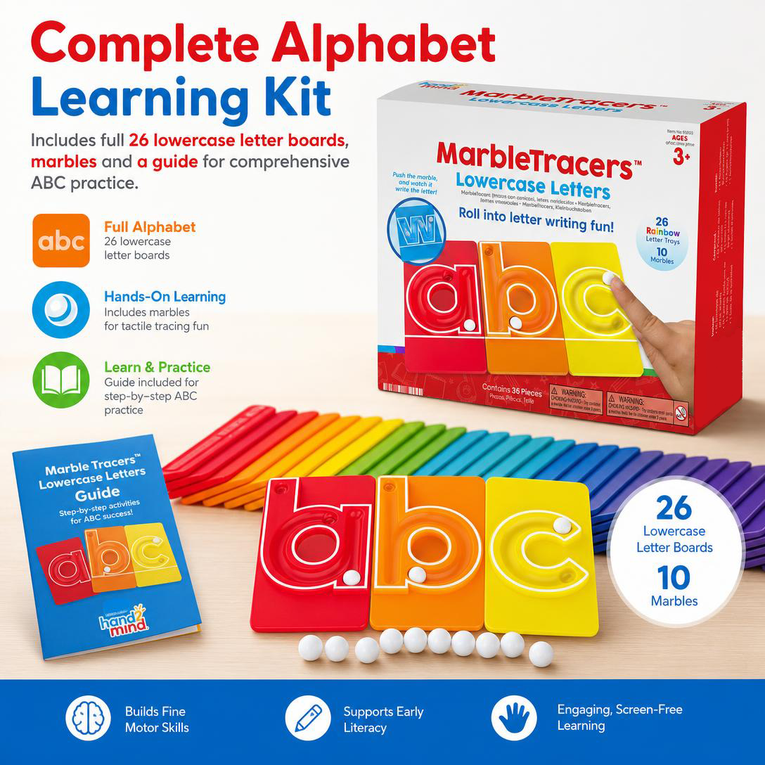 📚🔤Lowercase letter thinking English party board game pinball tracer