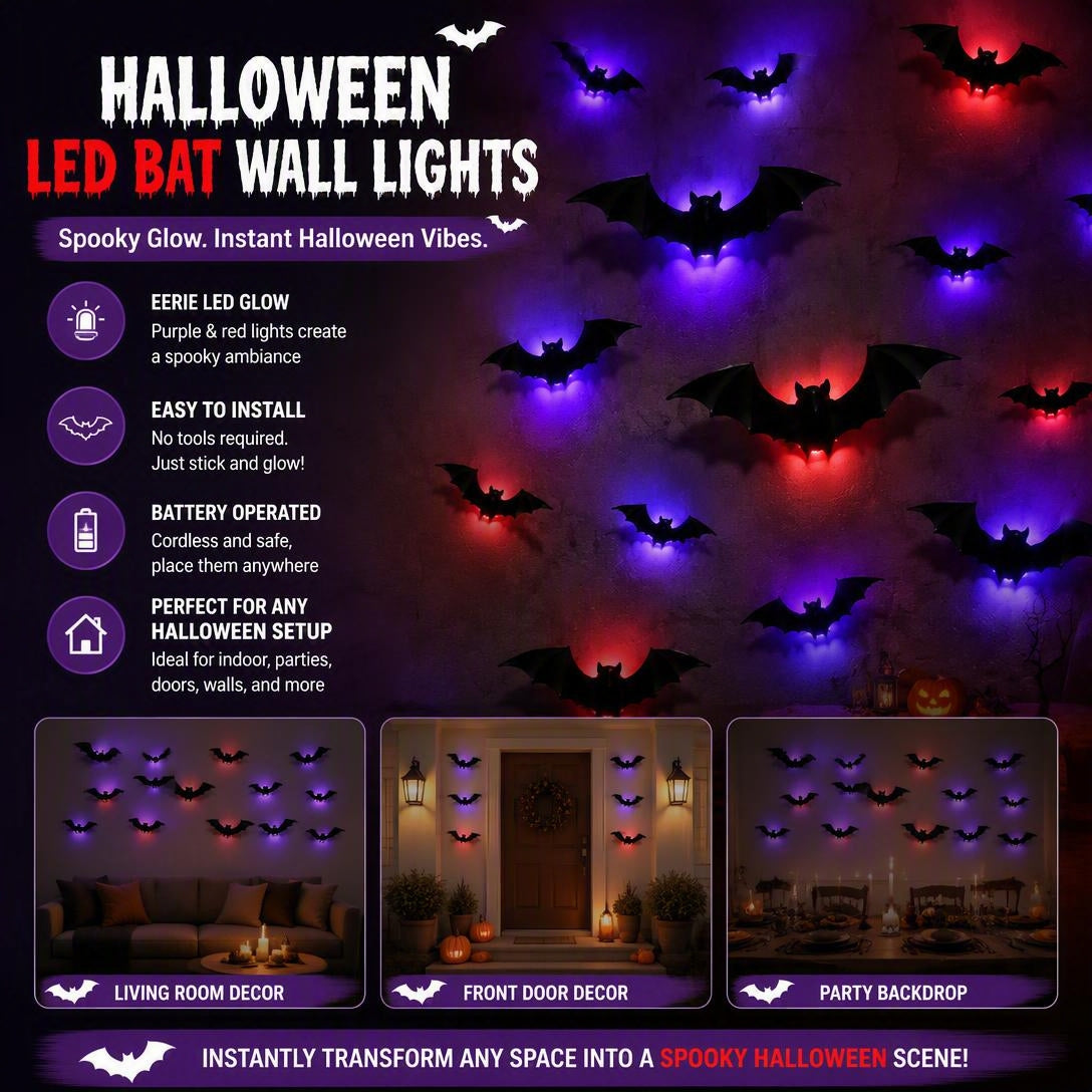 🦇💡3D Bat Light LED Decoration