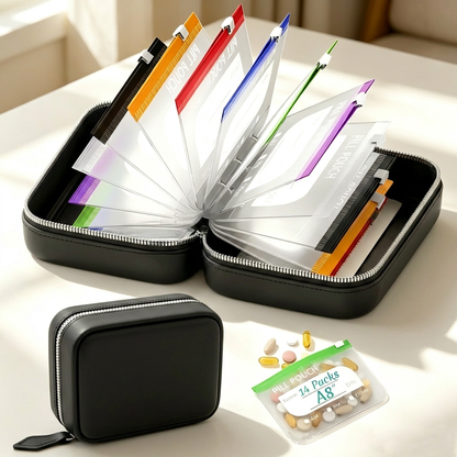 💊Portable Silicone Travel Storage Pouch Set – Food-Grade, Waterproof Pill Pouches