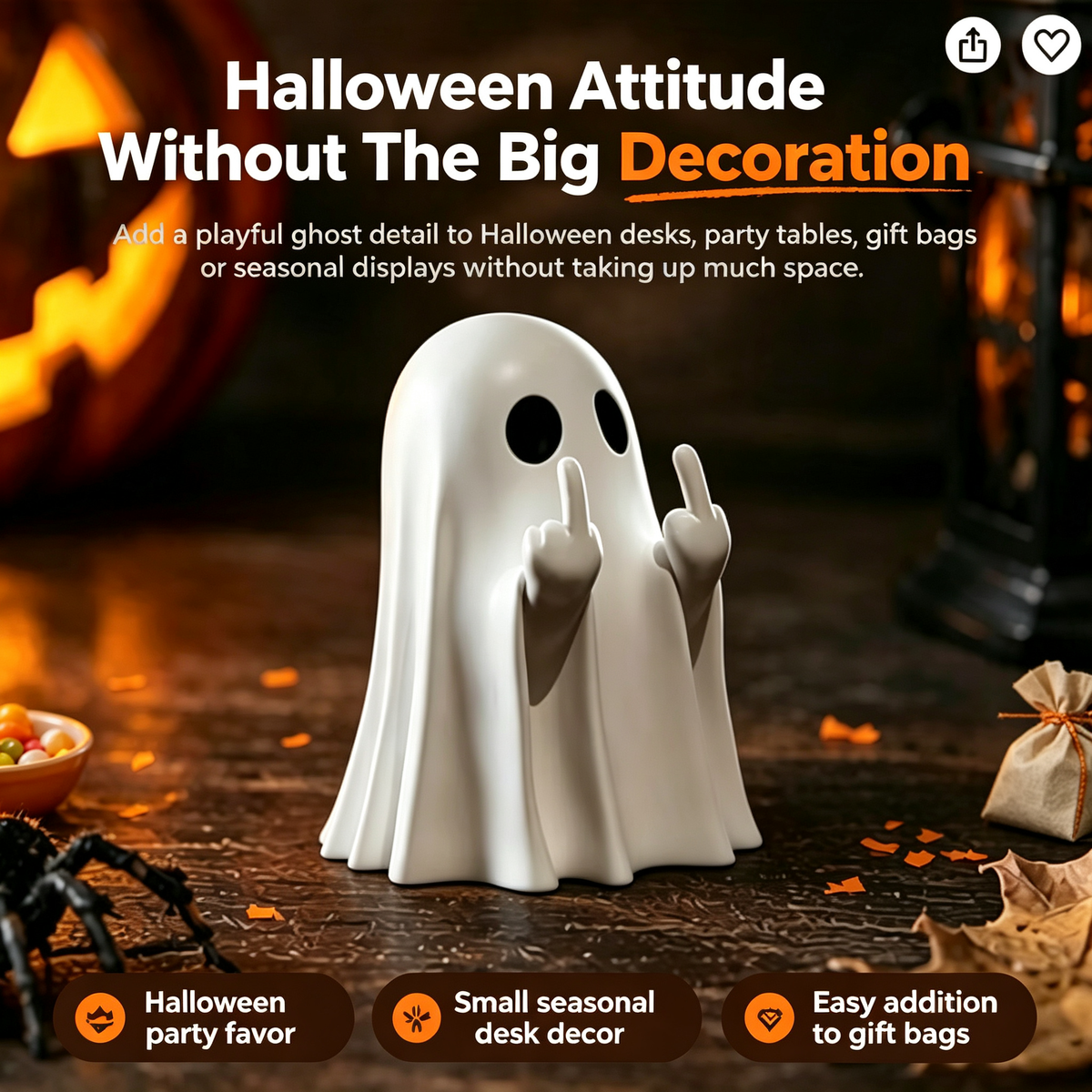 Mini Ghost Middle Finger Gag Gift(10Pcs)