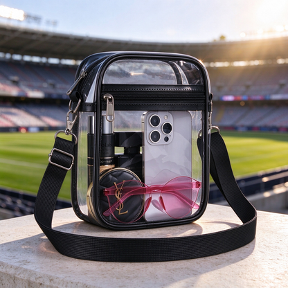 🏟️Stadium Approved Clear Crossbody Bag - Waterproof PVC Transparent Bag