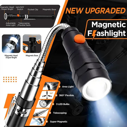 Extendable LED Magnetic Pickup Flashlight For Repair & Men’s Gift