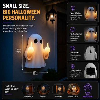 Halloween Ghost Middle Finger Glowing Night Light