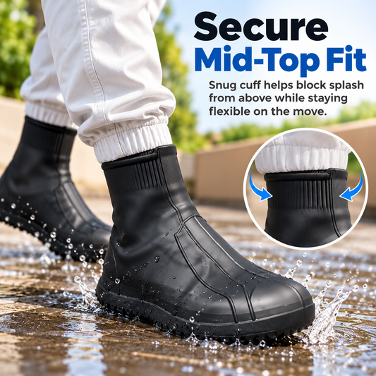 ☔Reusable Latex Rain Shoe Covers – Mid-calf, Waterproof, and Wear-resistant