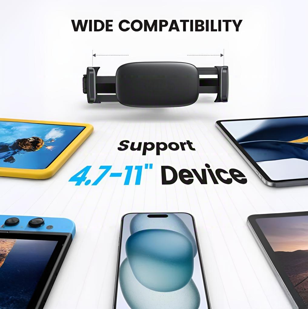 🚗🎧 Car Headrest Phone and Tablet Holder with 360° Rotating Extension Arm