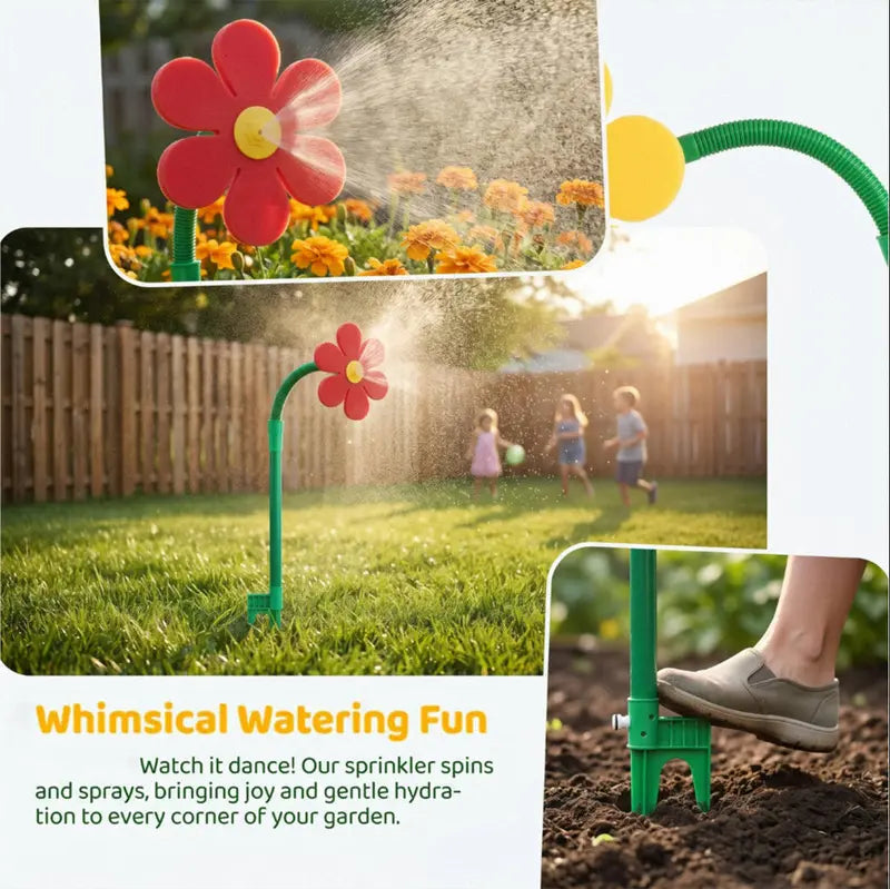 💦💃 360° Rotating Funny Dancing Crazy Daisy Water Sprinkler for Lawn Garden