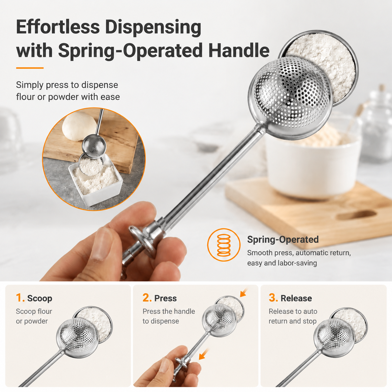 Stainless Steel Flour Duster for Baking