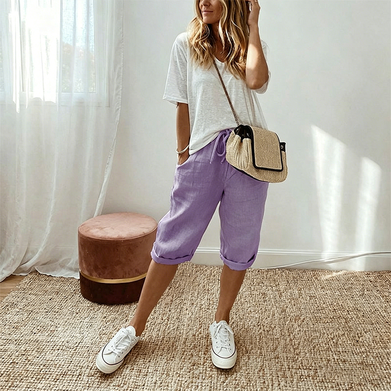 👖 Women's Casual Cotton Linen Capris