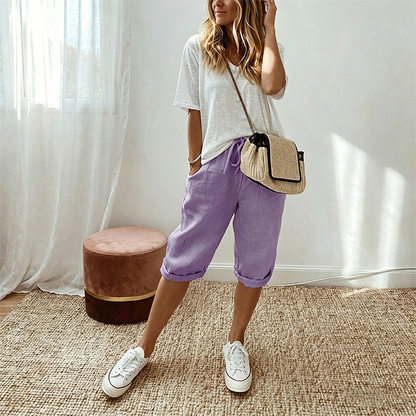 👖 Women's Casual Cotton Linen Capris