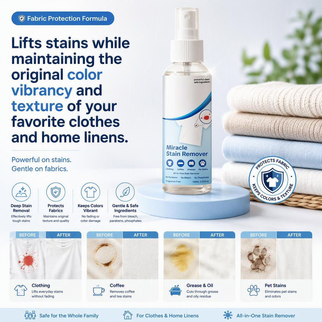 👕Laundry Stain Remover Fragranced Fabric Care Spray