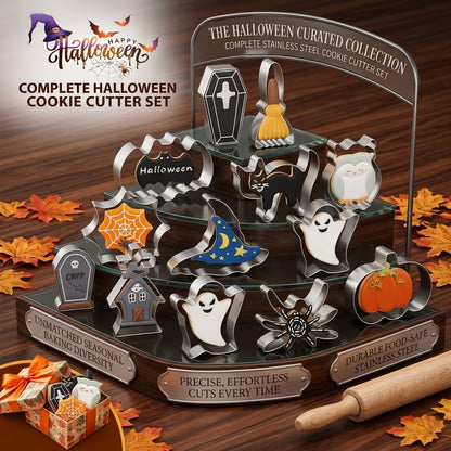 🎃Halloween Stainless Steel Cookie Cutters – 12 Spooky Shapes