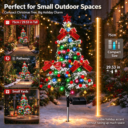 Solar-Powered Decorative Lights for Outdoor Courtyard Christmas Tree Ambiance