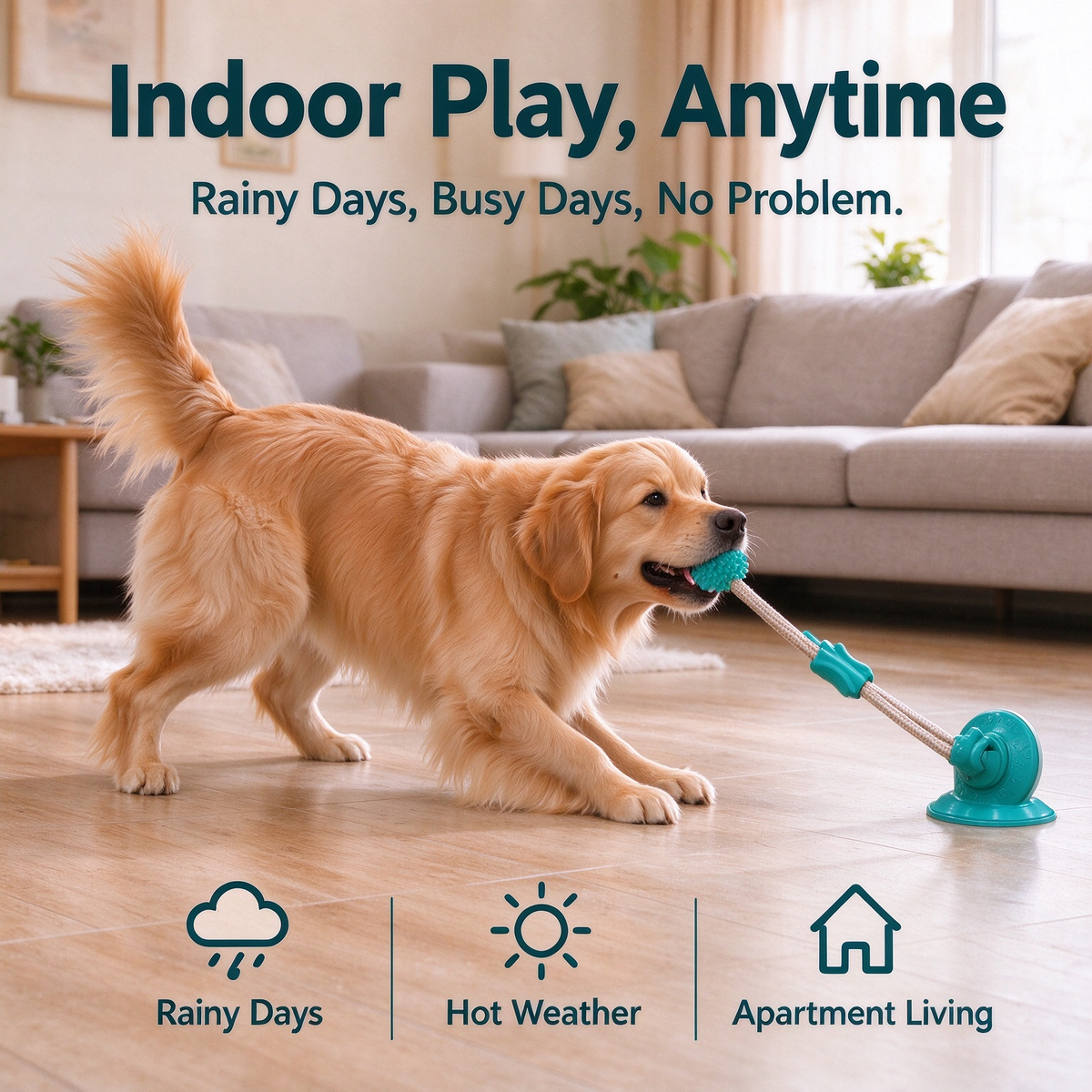 Dog Suction Cup Tug-of-war Teething Toy