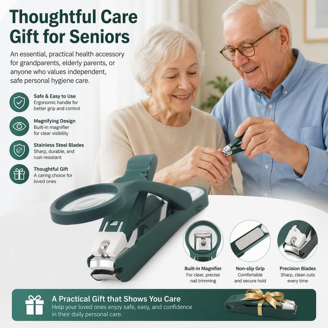 🔍👴Magnifying glass nail clippers – Ideal for Elderly, Adults & Kids Nail Care Tool
