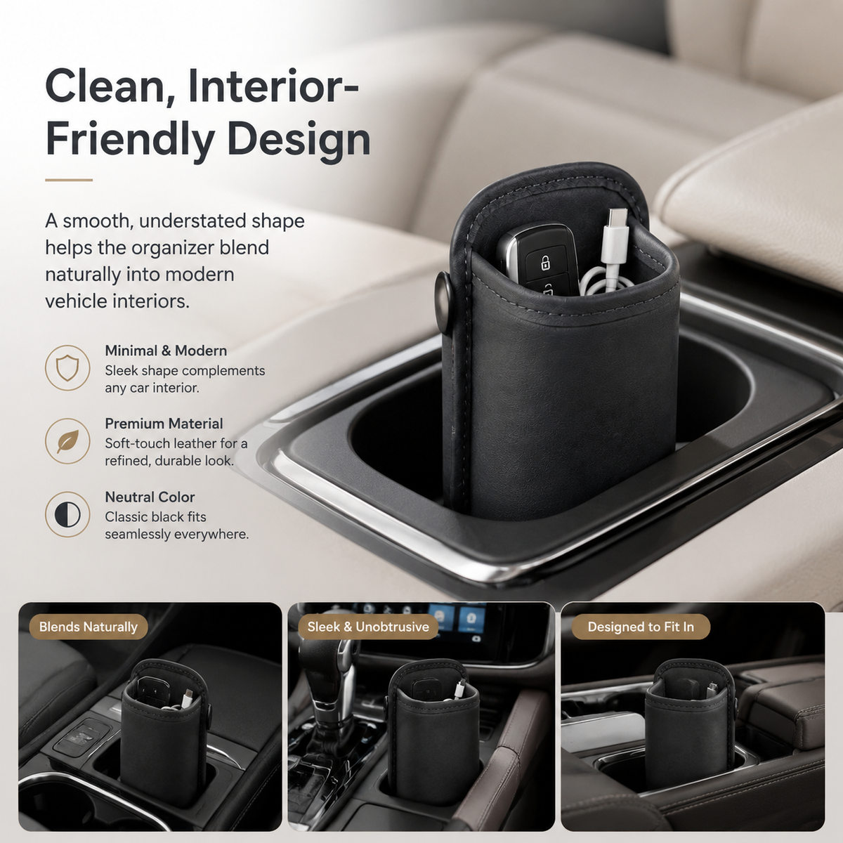 Multi-Purpose Car Cup Holder Organizer