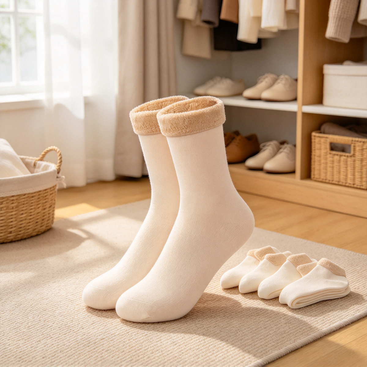 Five-pair thick fleece thermal sock set（5Pcs）