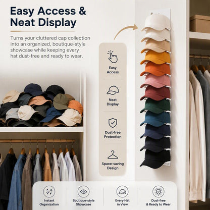 🧢2-pack wall-mounted baseball cap storage rack