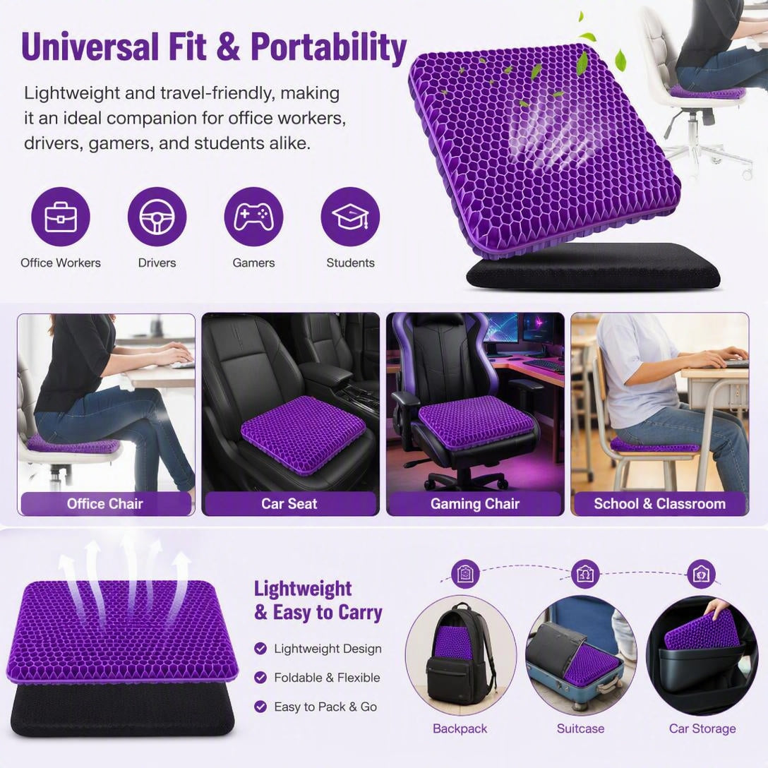 ❄️Breathable gel cooling seat cushion