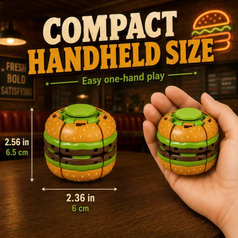 🍔Hamburger-shaped transformable fidget spinner toy