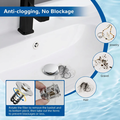 🔧Upgraded bathroom sink drain filter bathroom accessory set