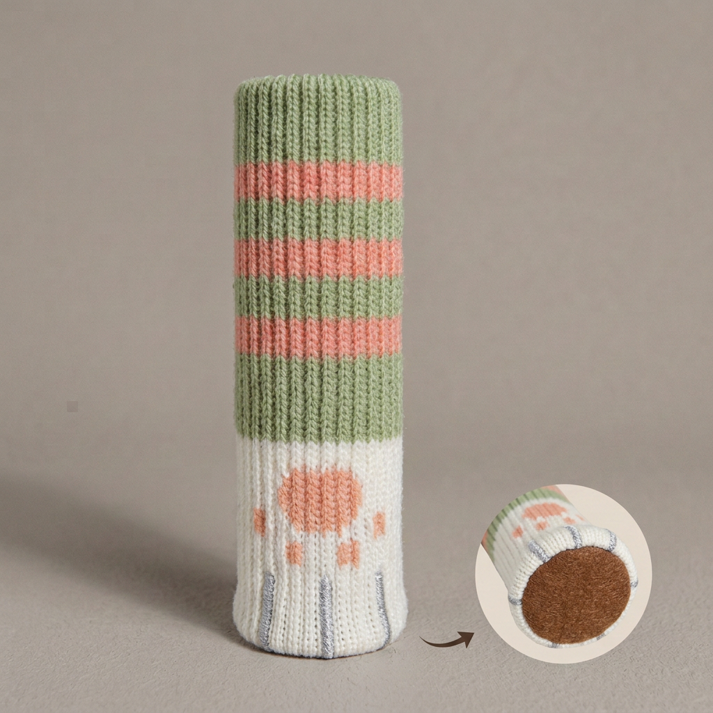Green Pink Stripe Cat Paw
