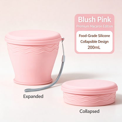 ♻️Upgraded Macaron-Style Collapsible Silicone Cup