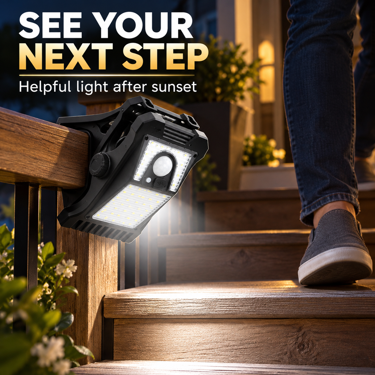 Solar-Powered Clip-On Motion Sensor Light