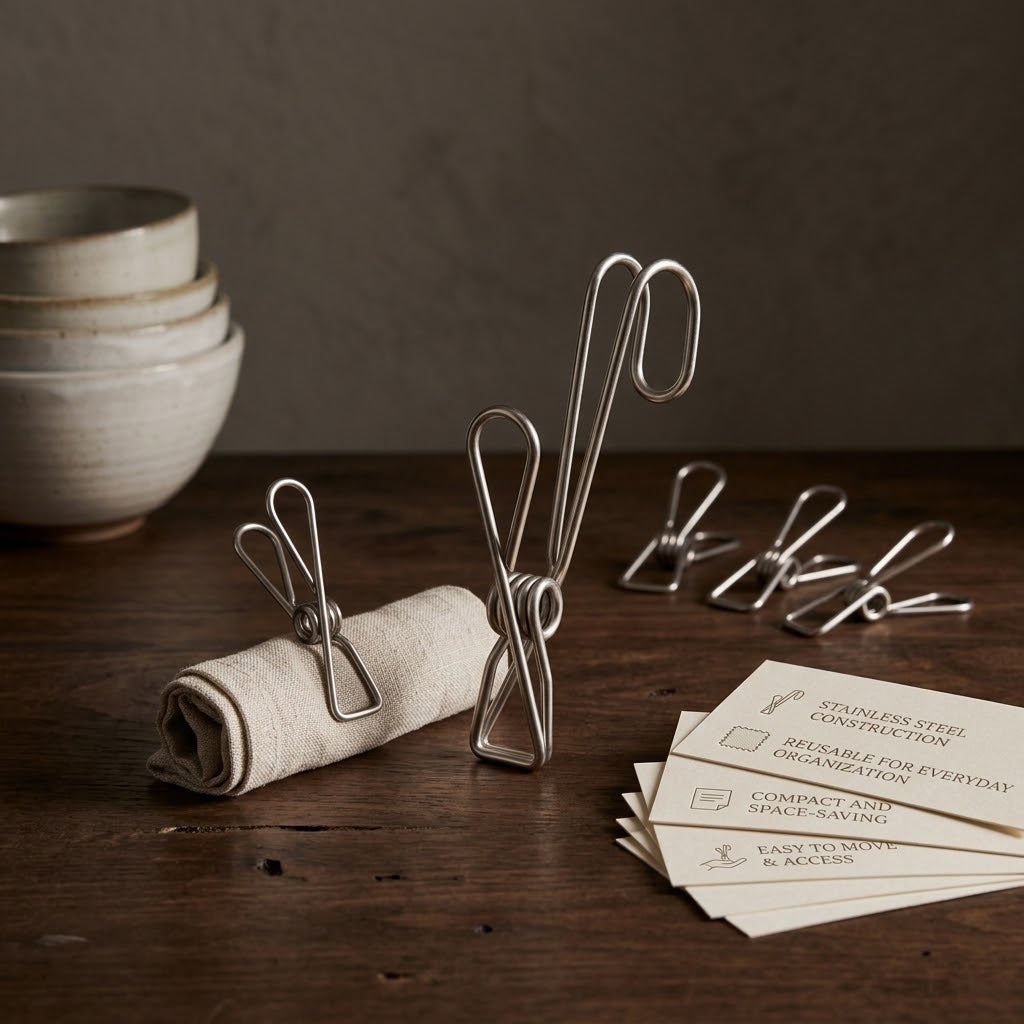 Multi-Purpose Stainless Steel Hanging Clips（10Pcs）