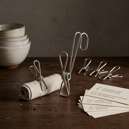 Multi-Purpose Stainless Steel Hanging Clips（10Pcs）